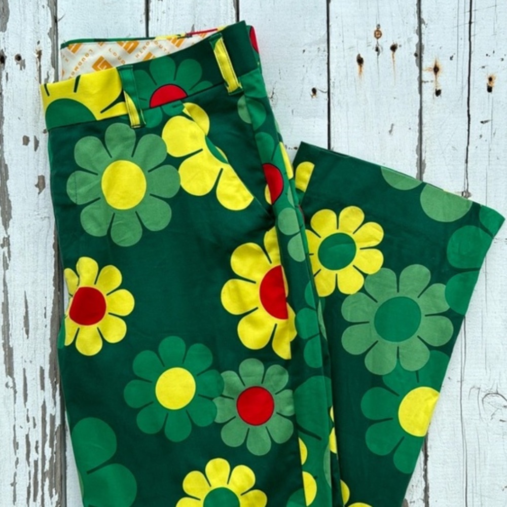 Loudmouth Floral Print Golf Pants in Augusta Magic